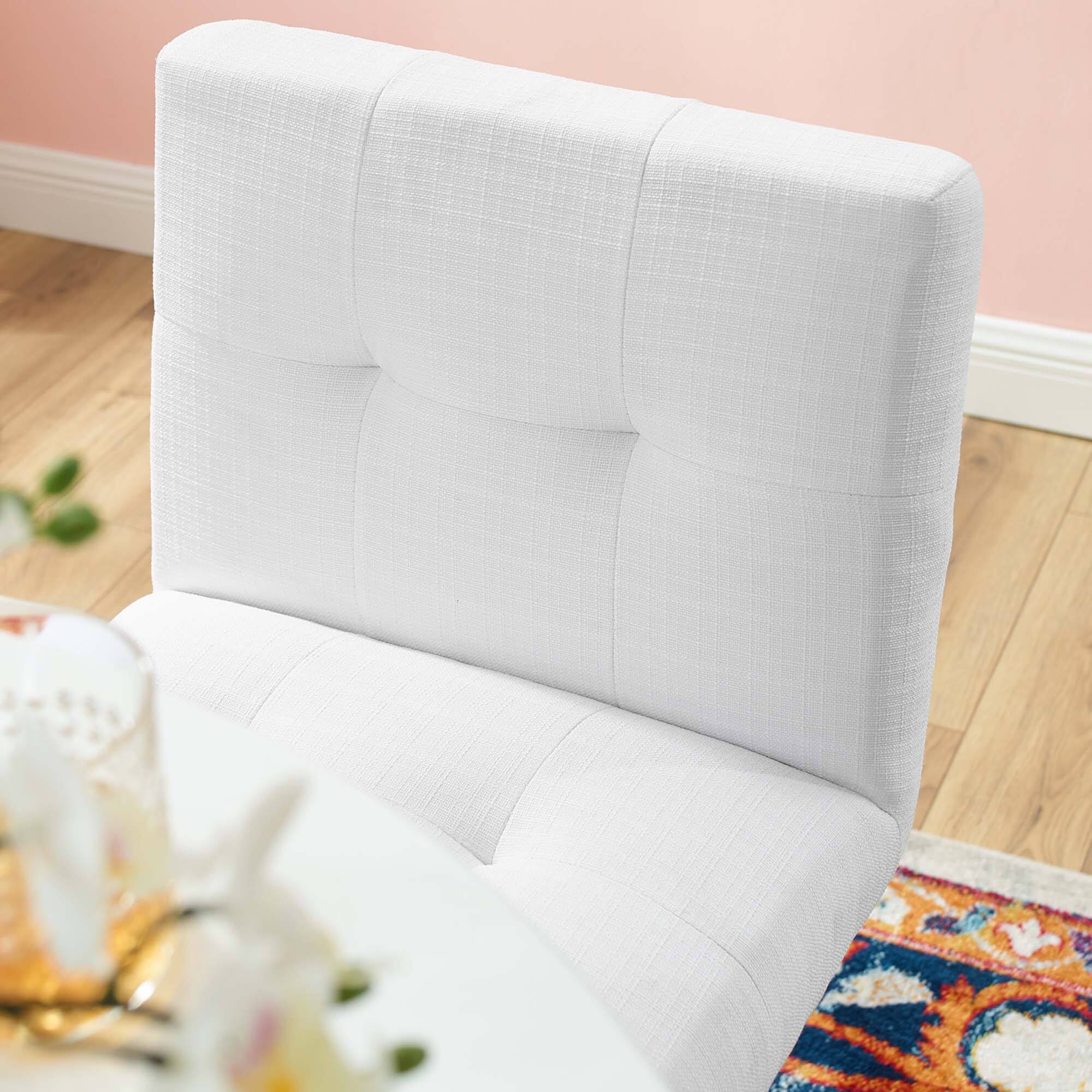 Alt View 4. Modway - Privy Gold Stainless Steel Upholstered Fabric Counter Stool by Modway - White.