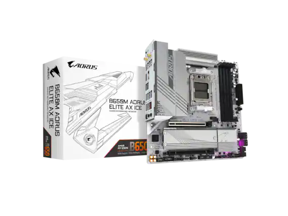 AORUS B650M ELITE AX ICE
AMD Ryzen Socket AM5
GIGABYTE
AORUS Support
NVIDIA SSD Ready (2.5" PCIe)