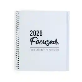RE-FOCUS THE CREATIVE OFFICE - Yearly Calendar Planner & Appointment Book, 9.5 x 10.5 in, White