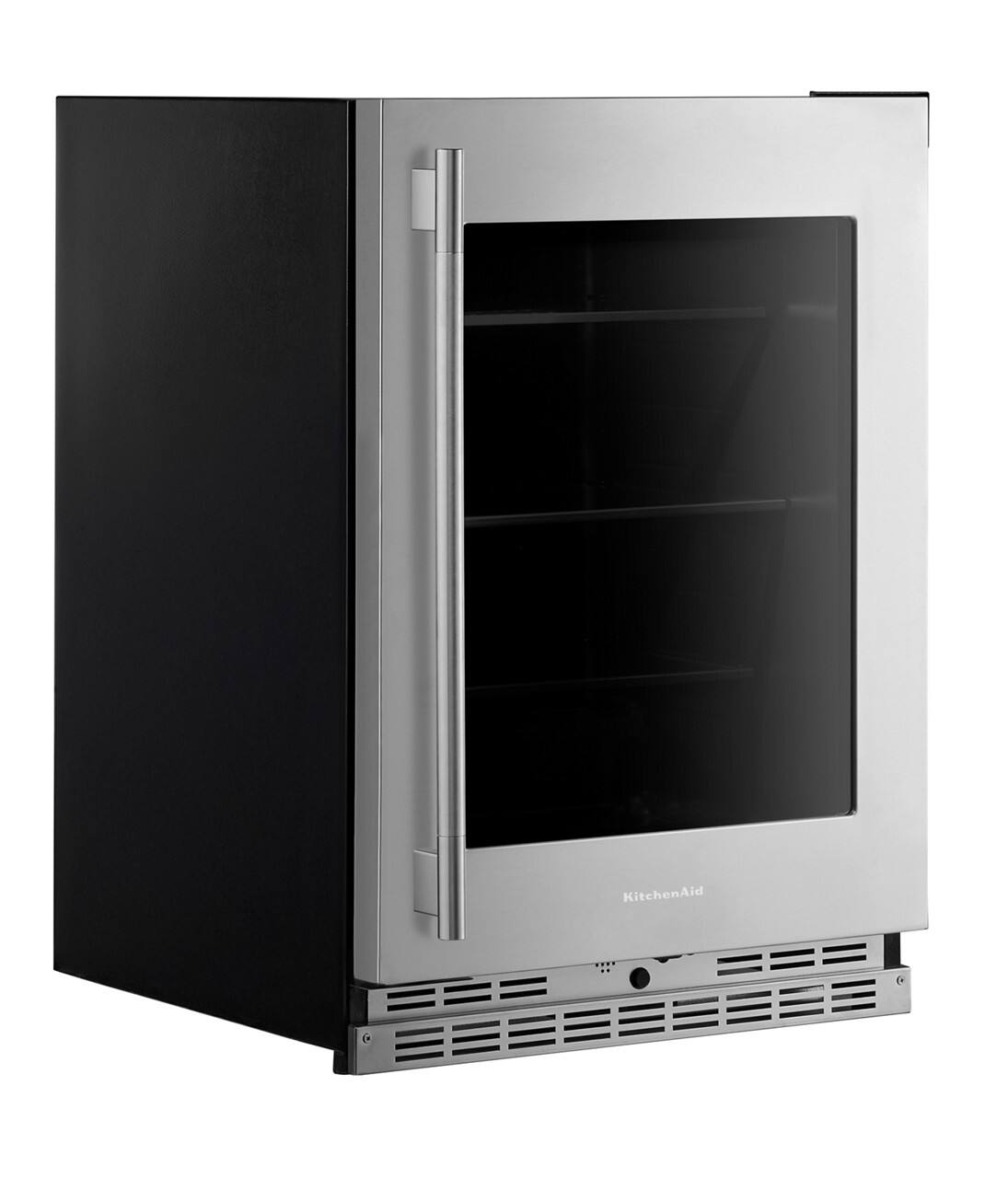 Alt View 5. KitchenAid - 5.2 Cu. Ft. Undercounter Refrigerator with Glass Door and Shelves with Metallic Accents - PrintShield Stainless Finish.