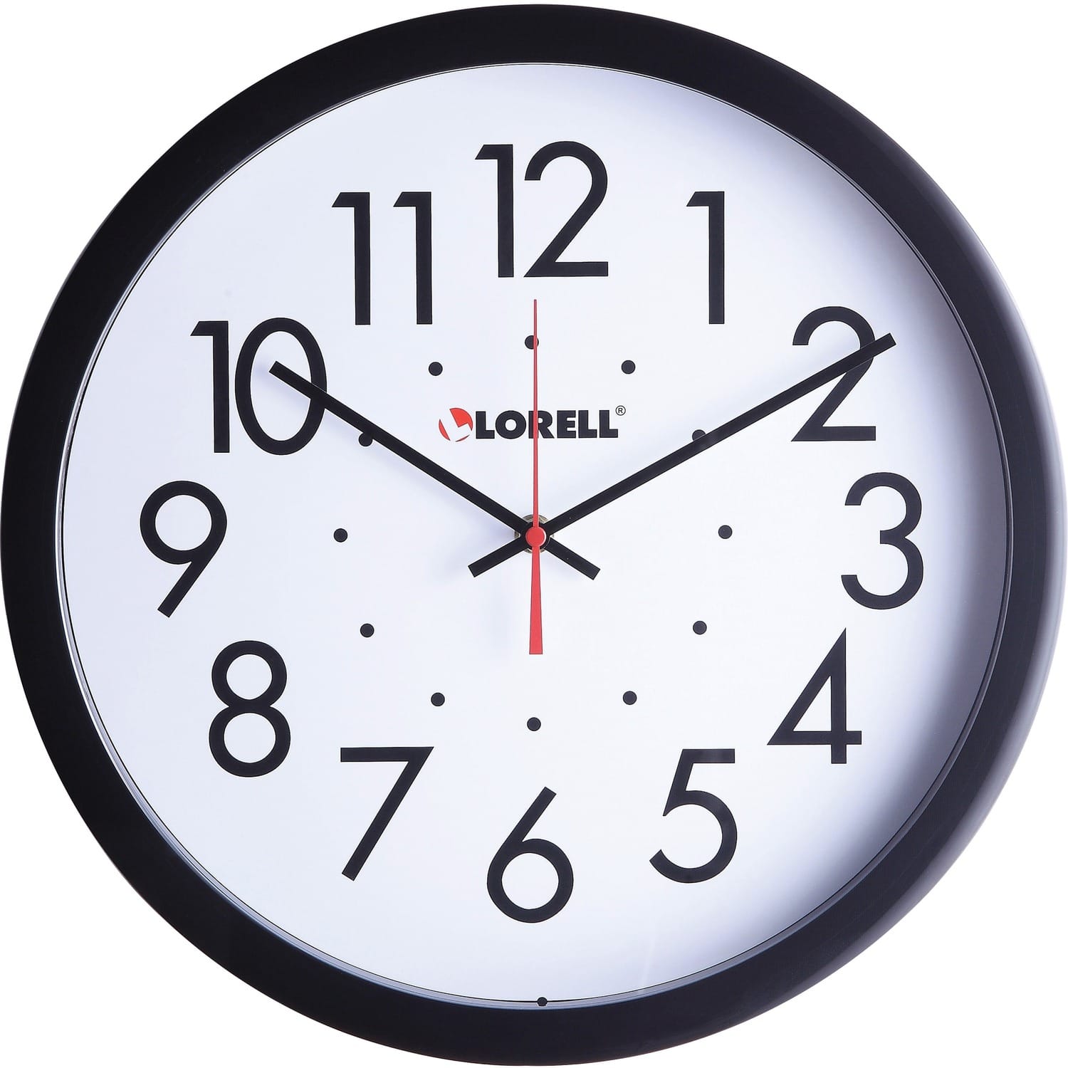 Lorell - 14 1/2" Self Set Wall Clock Analog Quartz White Main Dial Black Case - White|Black