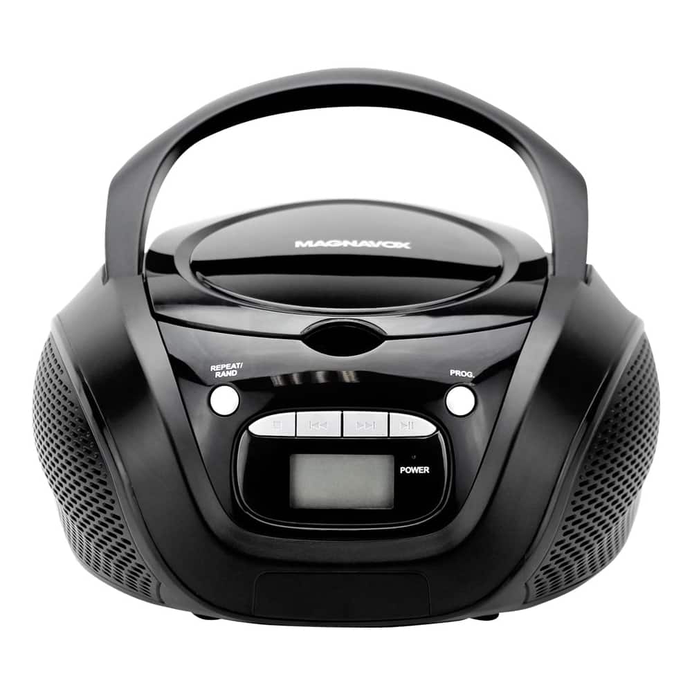 Front. Magnavox - 1.6W Boombox - Silver/black.