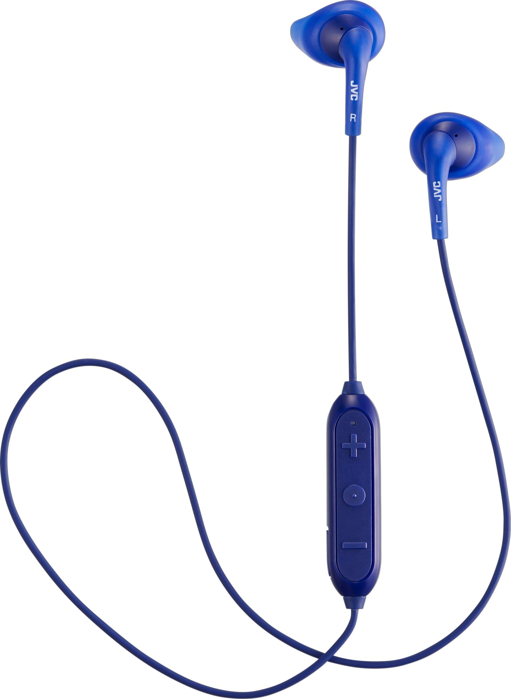 Left View: JVC - HA EN10BT Gumy Sport Wireless In-Ear Headphones - Blue