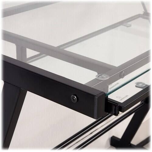 Walker Edison Modern LShaped Tempered Glass Computer Desk Clear/Black
