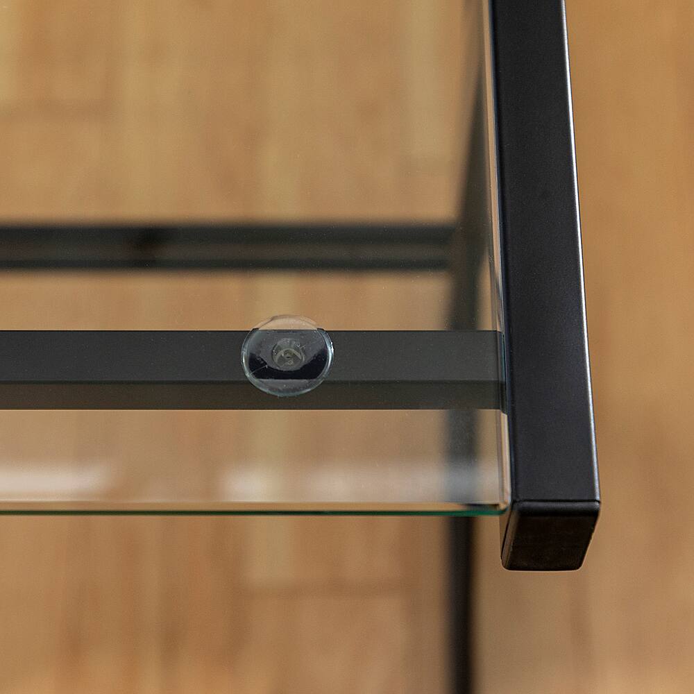 Alt View 16. Walker Edison - L-Shaped Modern Glass Corner Computer Desk - Black Clear.