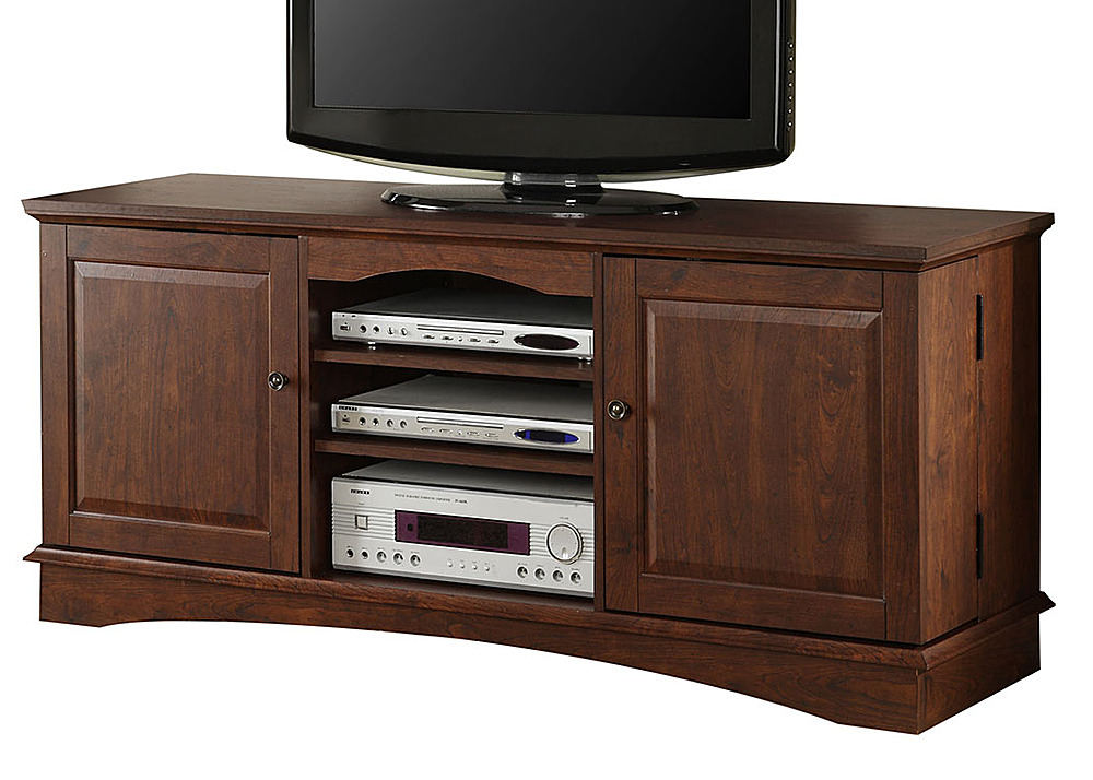 Left View: Walker Edison - TV Stand for Most TVs Up to 65" - Brown