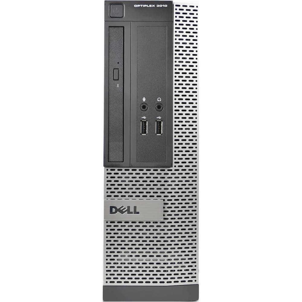 Front. Dell - Refurbished OptiPlex Desktop - Intel Core i3 - 4GB Memory - 250GB Hard Drive - Black.