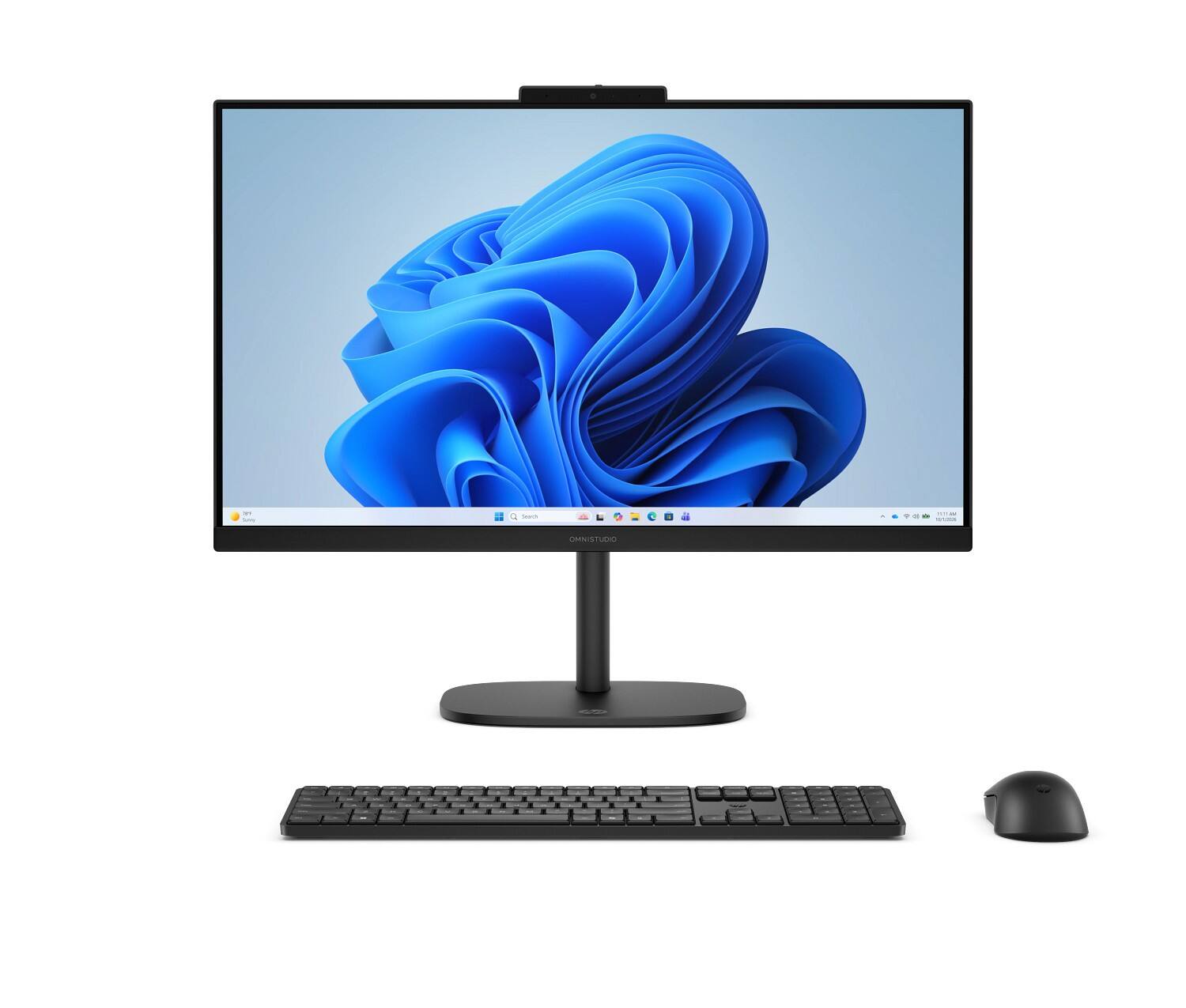 Angle. HP - HP OmniStudio All-in-One Computer 23.8" FHD Intel  N-series, 16 GB;512 GB SSD - Jet black.