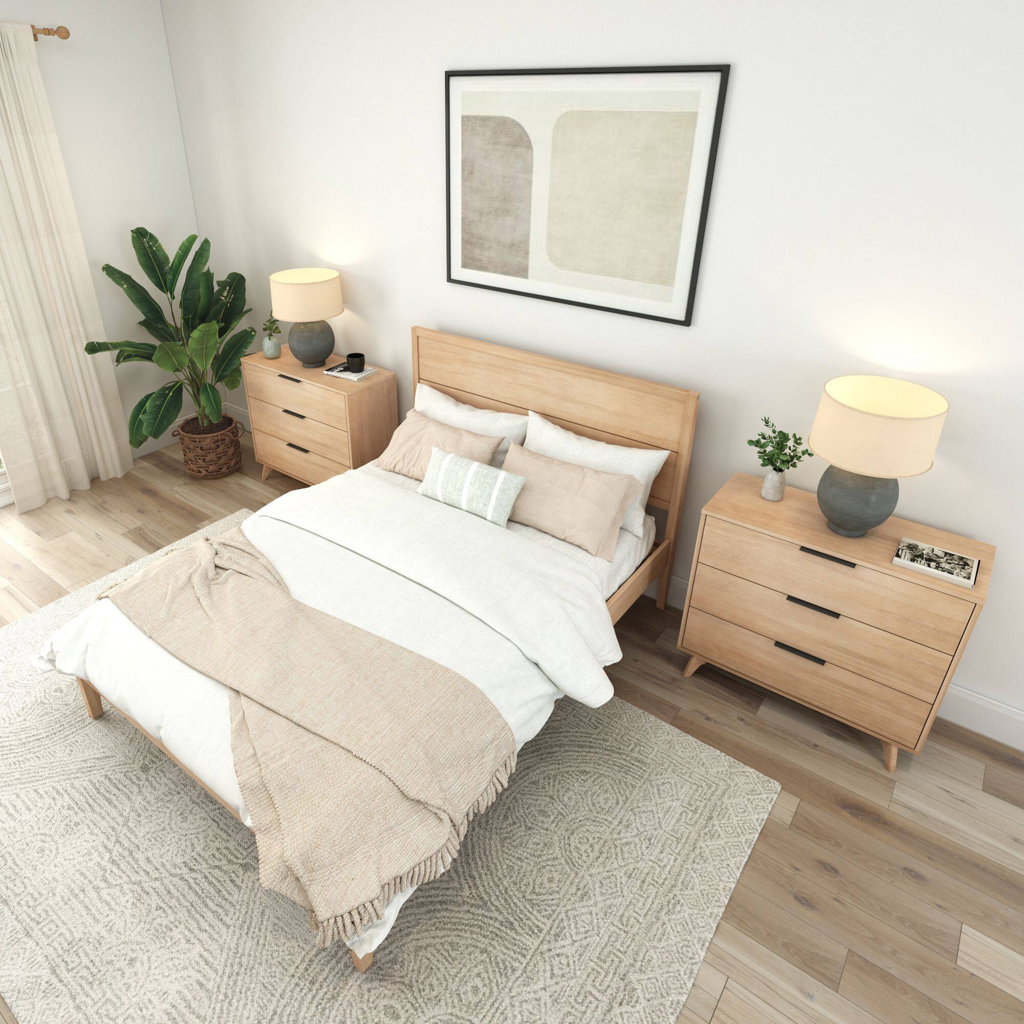 Alt View 4. Plank+Beam - Haven Queen Bed, Blonde - Blonde.