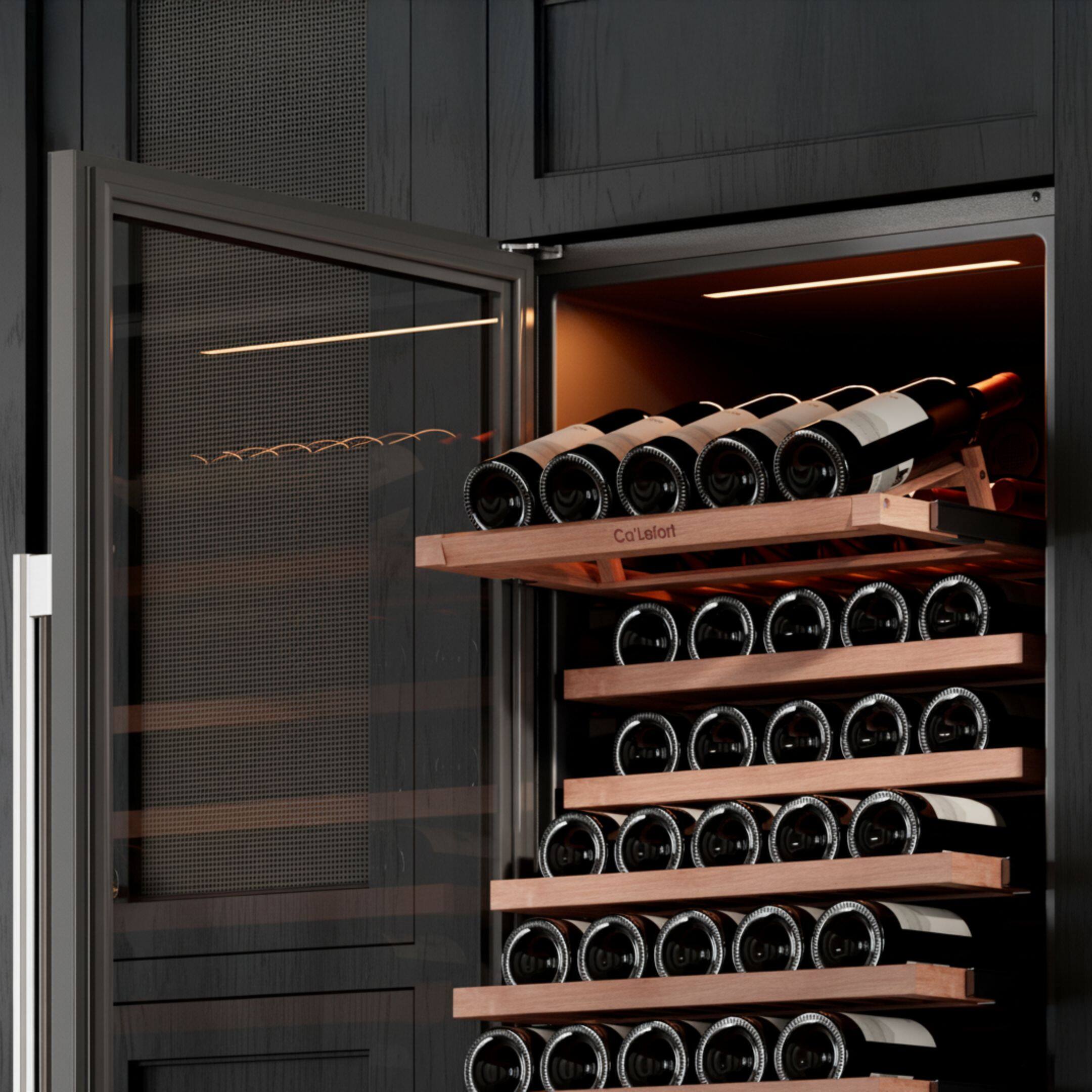 Alt View 8. Ca'Lefort - 24inch 155-Bottle Dual Zone Wine Cooler Refrigerator Freestanding/Built-In ，3-Color LED Lighting，for Home, Bar & Office - stainless steel.