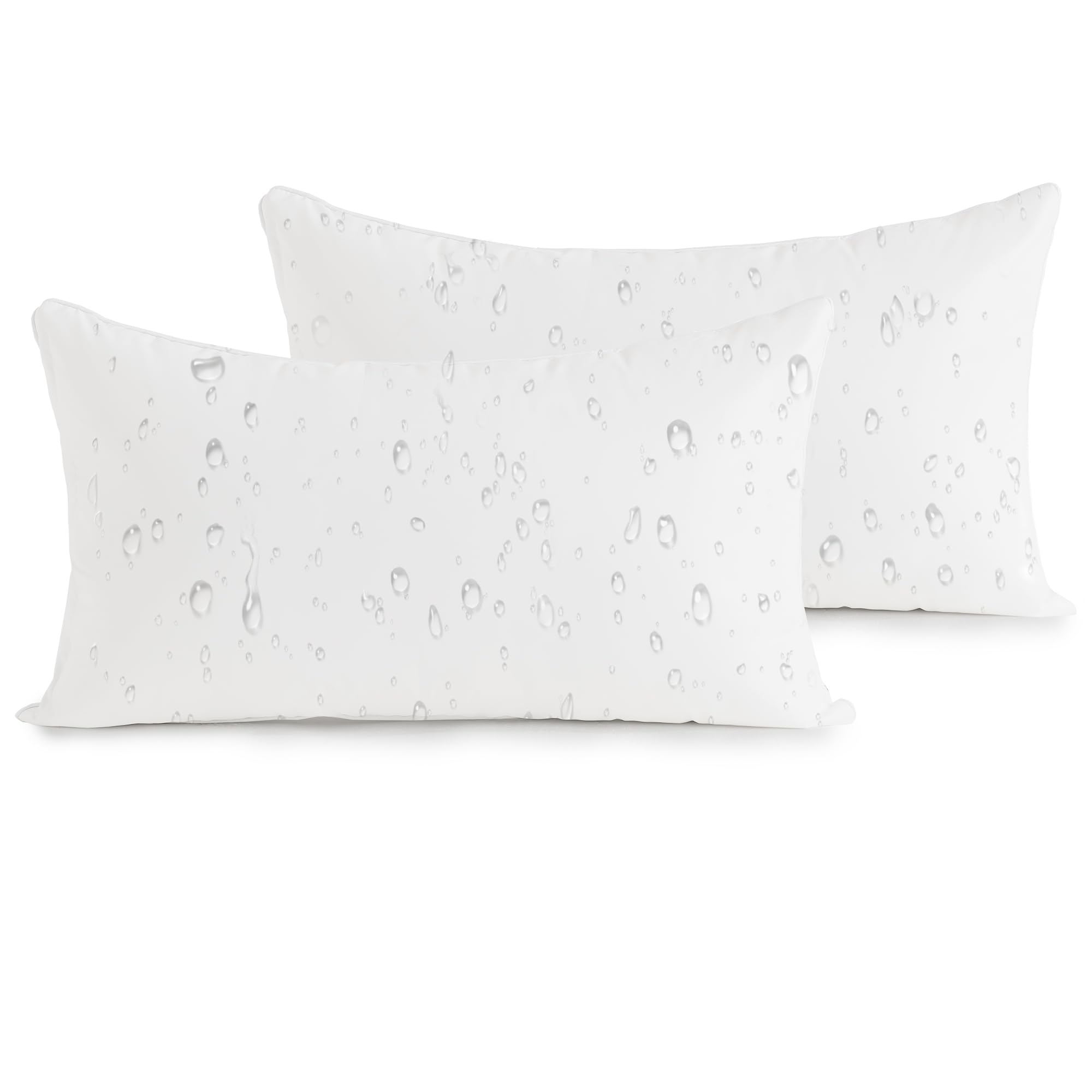 Front. Hirose Alice - 20x20 Outdoor Pillow Inserts (pack Of 2) - Square Waterproof Throw Decorative Pillows Insert For Couch Sofa - 12 x 20 (Pack of 2).