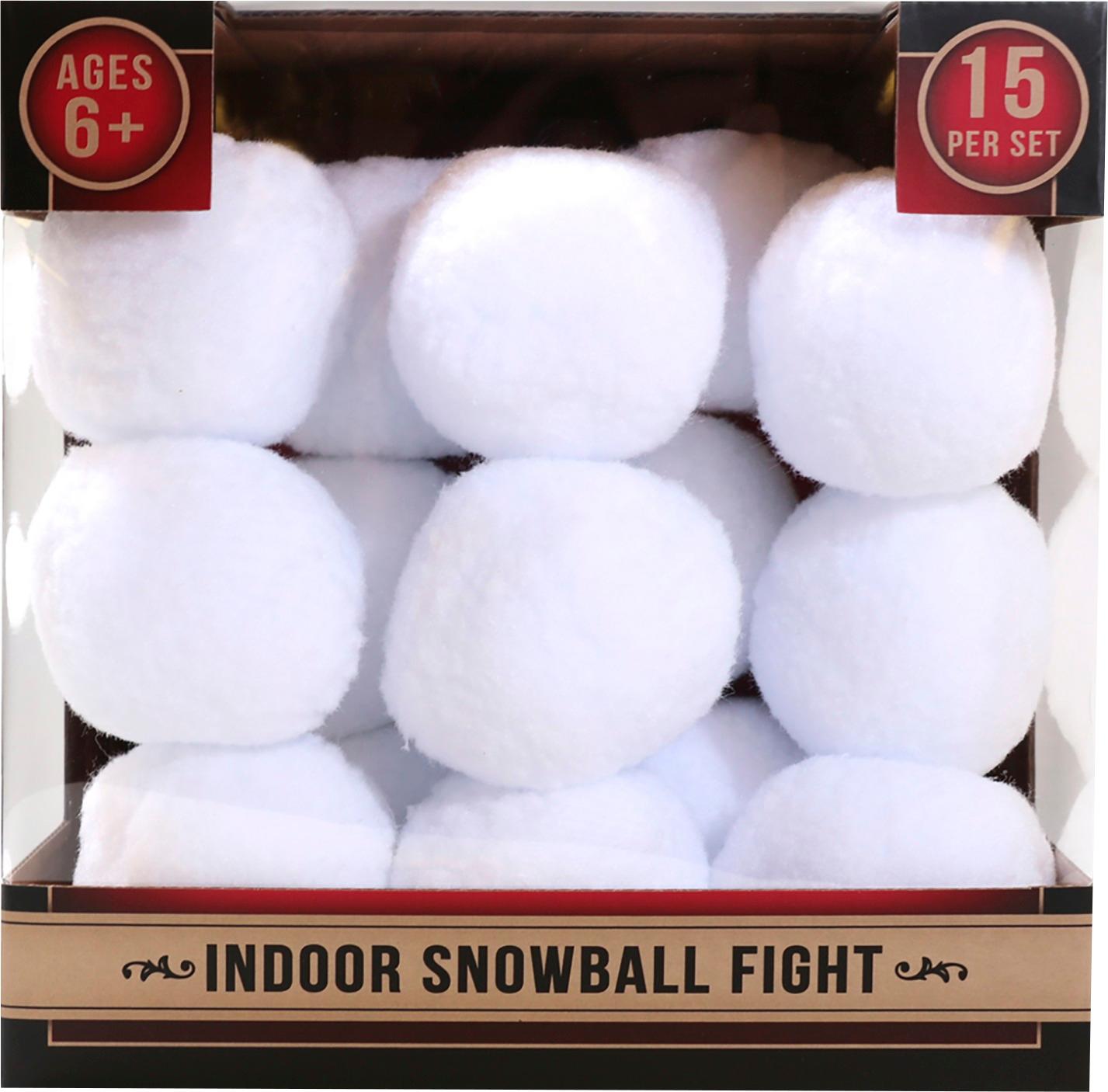 Brookstone Indoor Snowball Fight - 24 Soft White Snowballs No Mess or Cold  Temp!