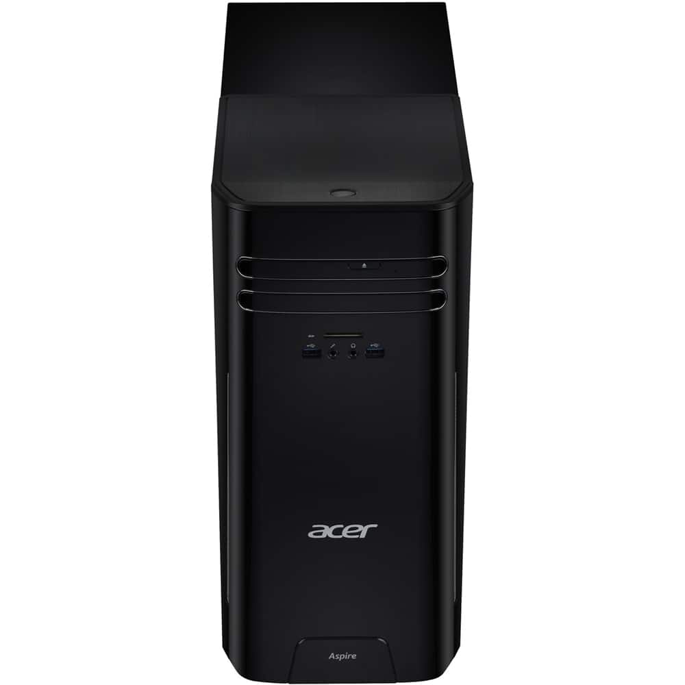 Front. Acer - Aspire Desktop - Intel Core i7 - 16GB Memory - 1TB Hard Drive - Black.