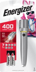 Energizer - LED AA Metal Flashlight with Digital Focus & HD Optics, 400 lumens (Batteries Included) - silver - Front_Zoom