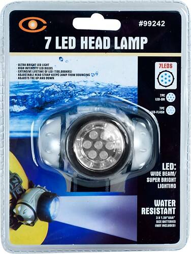 Front Standard. Trademark - Super Bright 7-LED Headlamp - Black/White.