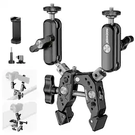 Neewer - Super Clamp w/ Dual 360° Arms, Phone & Cam