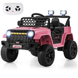 Gymax - 12V Kids Ride on Truck Car Battery Powered Toddler Electric Vehicle w/ 3 Speeds - Pink