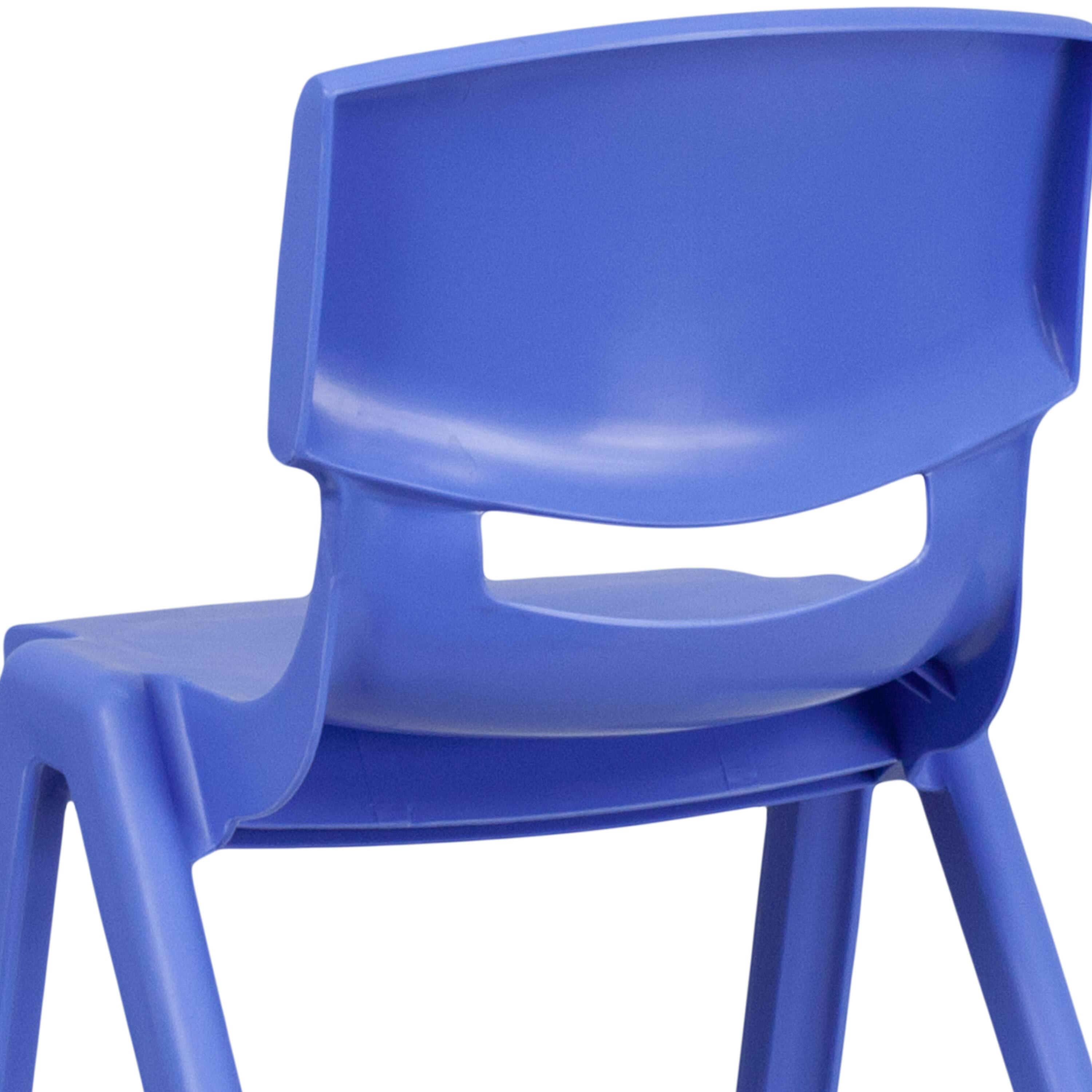 Alt View 9. Emma + Oliver - 5 Pack Plastic Stackable School Chair with 13.25" Seat Height - Blue.