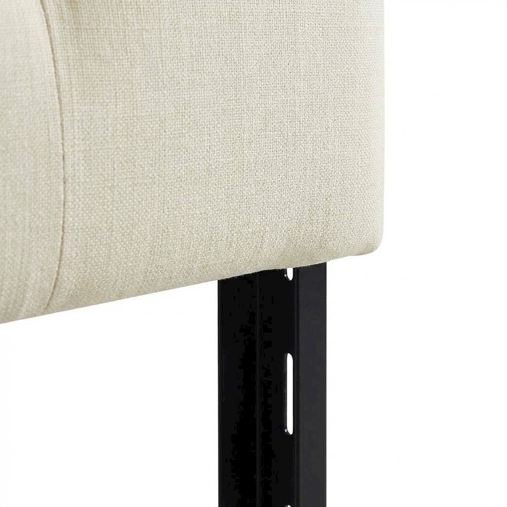 Alt View 1. FurniFact - Upholstered Queen Fabric Headboard with Padded Design and Sturdy Construction - Beige.