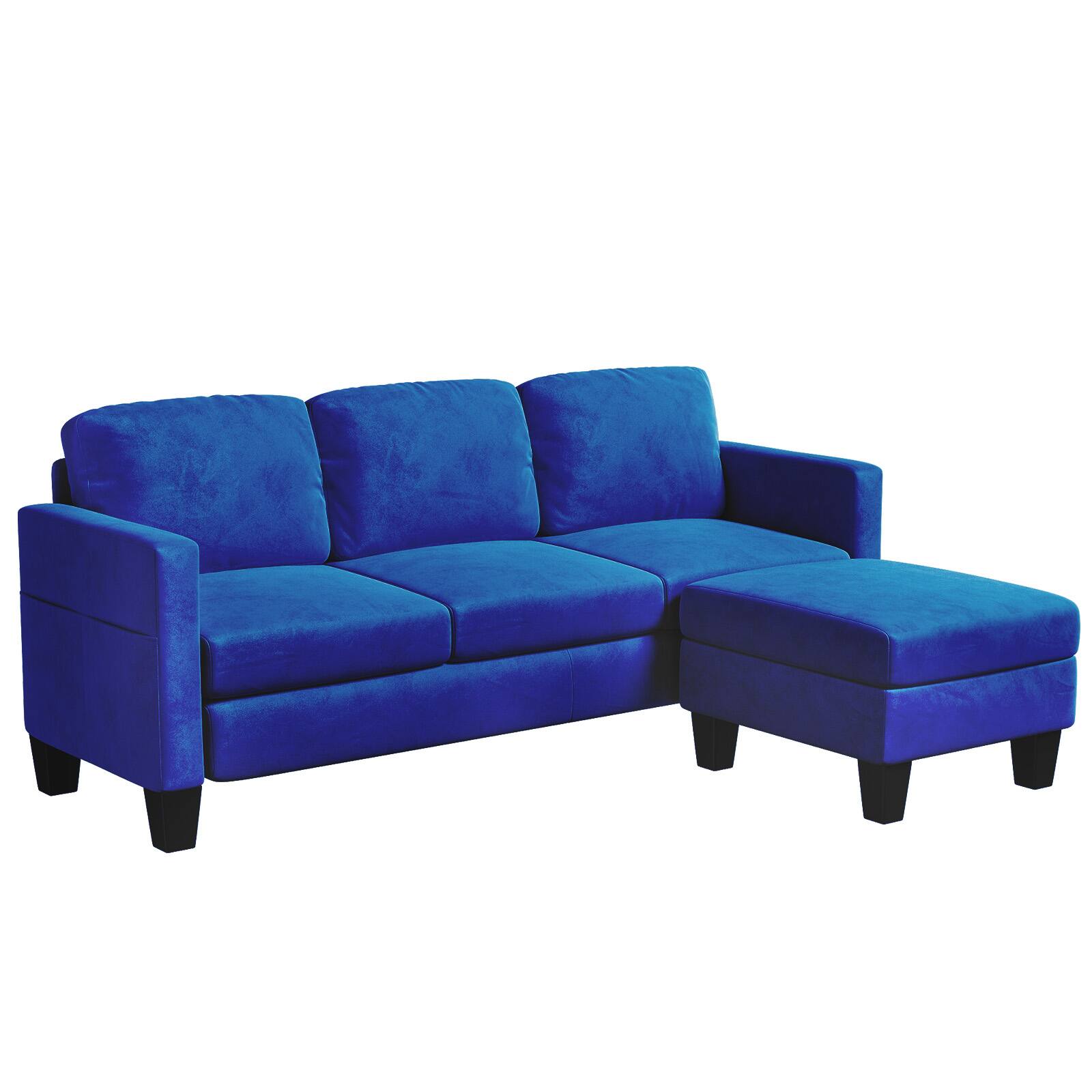 Pinmoco 67 inch Velvet L Shaped Sofa Modular Sofa with