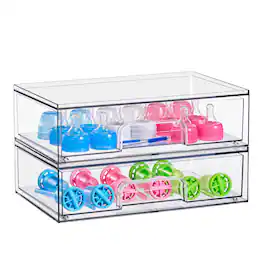 Sorbus - Stackable Clear Acrylic Organizer - 2 Drawer
