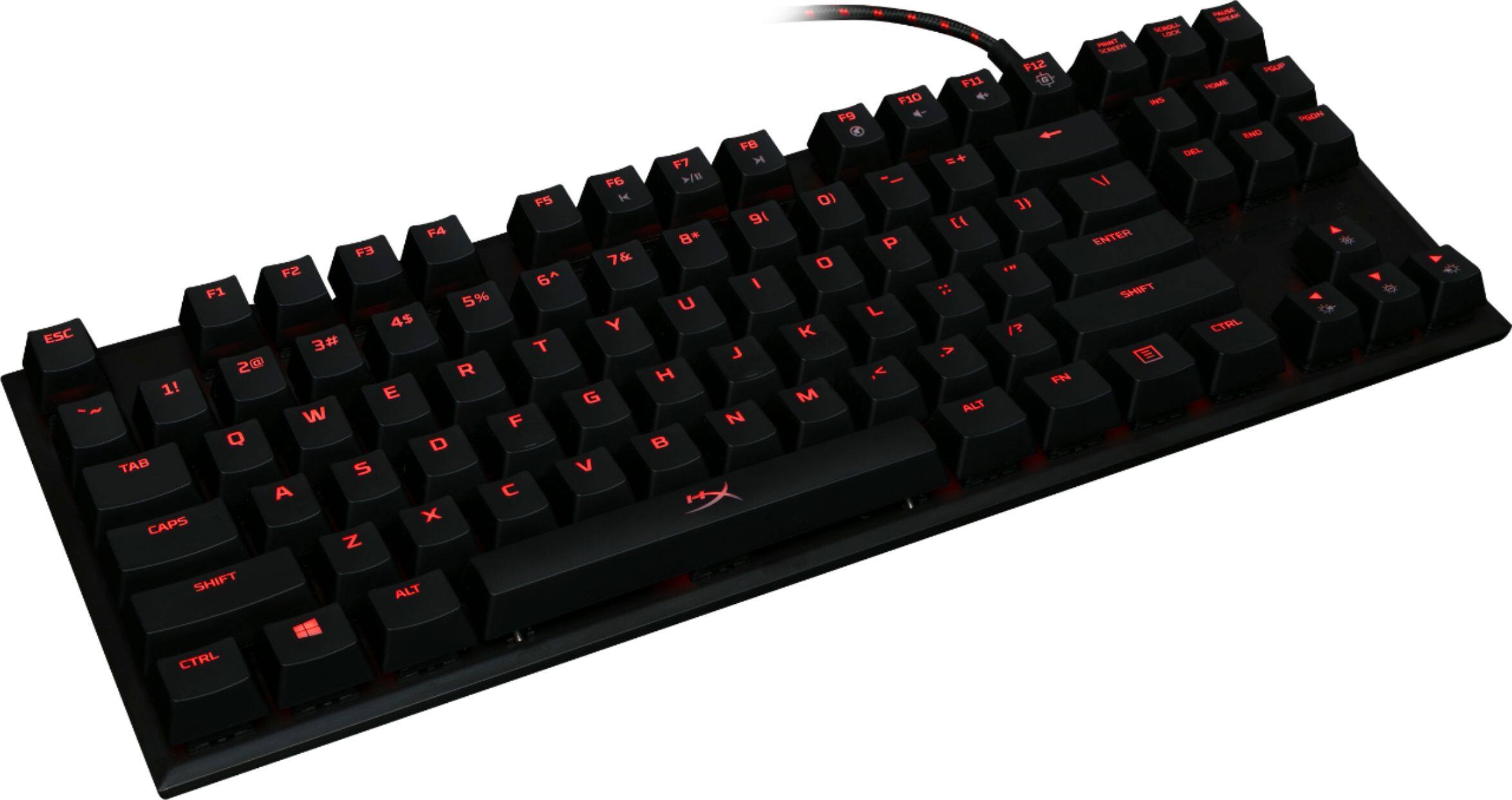 Angle. HyperX - Alloy FPS Pro Wired TKL Mechanical Gaming USB Keyboard - Cherry Red MX Switch.
