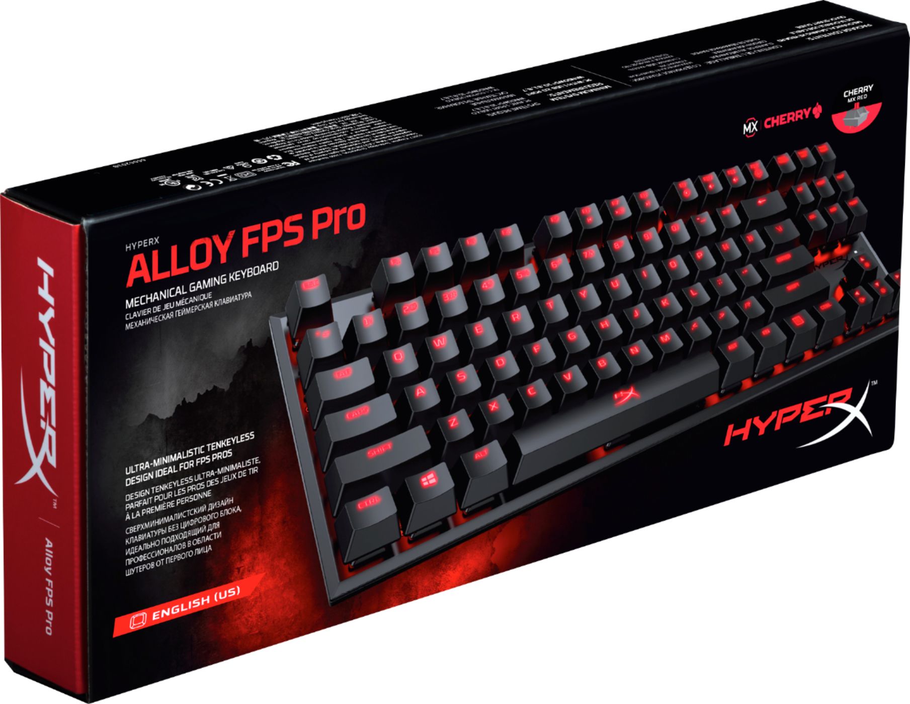 Clicky Ultra-Compact Form Factor 87-Key Red LED Backlit HX-KB4BL1-US/WW Tenkeyless Mechanical Gaming Keyboard Cherry MX Blue HyperX Alloy FPS Pro 