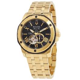 Bulova - Marine Star Open Heart Dial Automatic Diver's 98A273 200M Men's Watch - Black