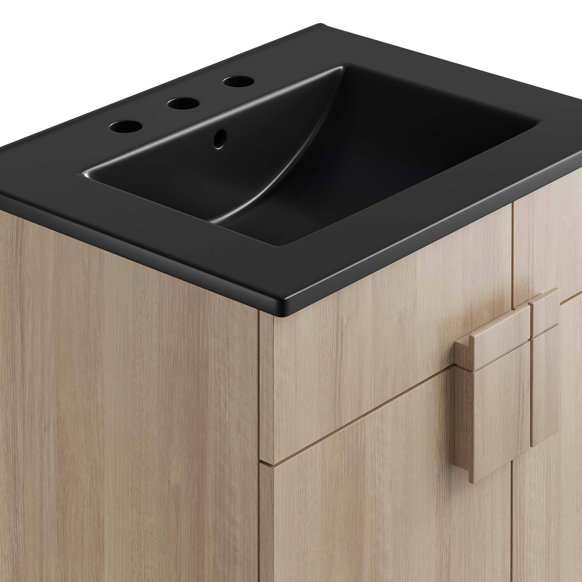 Alt View 7. Modway - Miles Bathroom Vanity Basin Included by Modway - Black Oak.