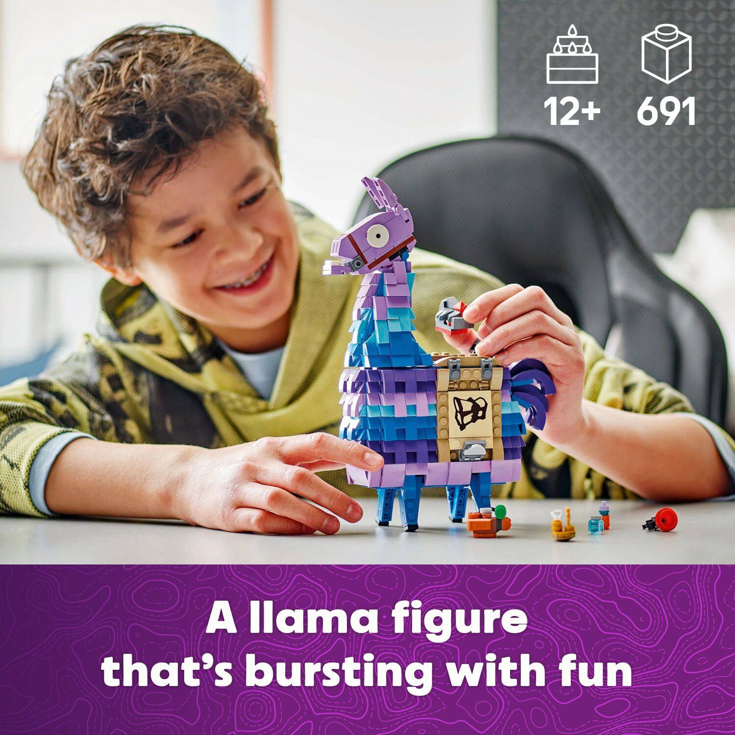 A llama figure that's bursting with fun.
