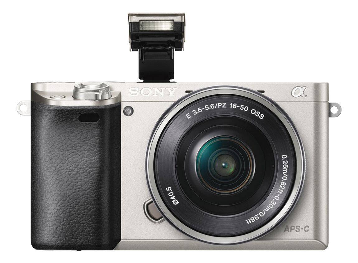 Alt View 11. Sony - Alpha a6000 Mirrorless Camera with 16-50mm Retractable Lens - Silver.