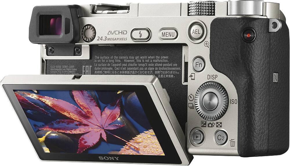 Alt View 13. Sony - Alpha a6000 Mirrorless Camera with 16-50mm Retractable Lens - Silver.