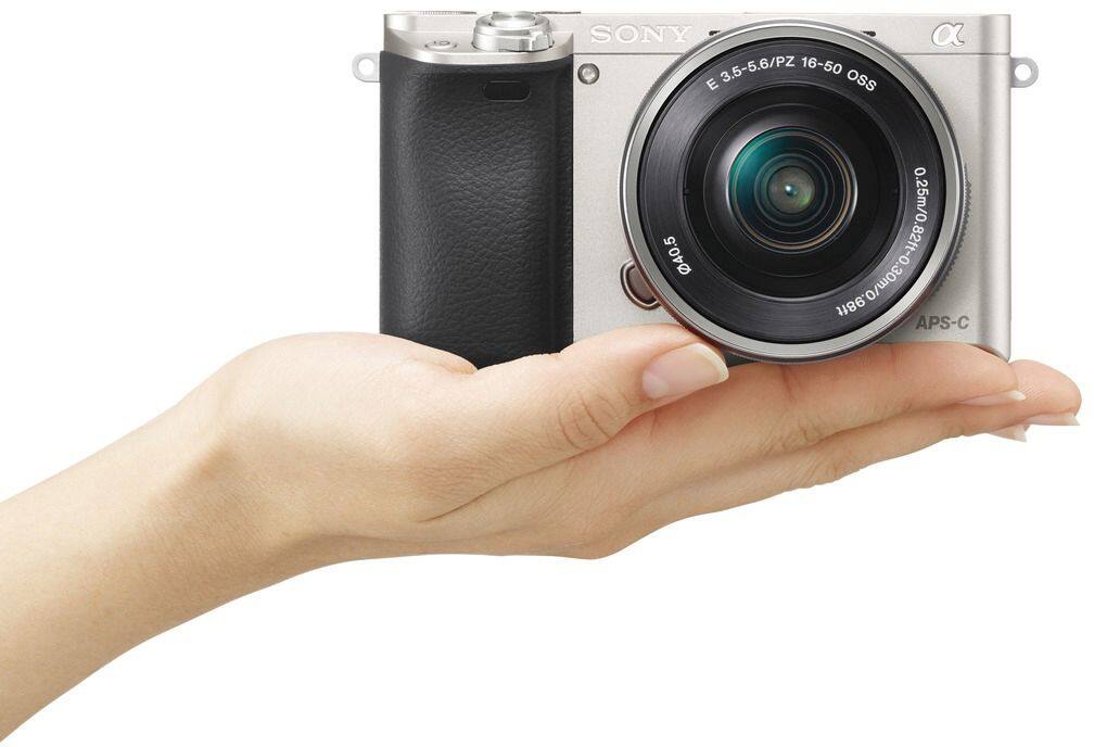 Alt View 17. Sony - Alpha a6000 Mirrorless Camera with 16-50mm Retractable Lens - Silver.