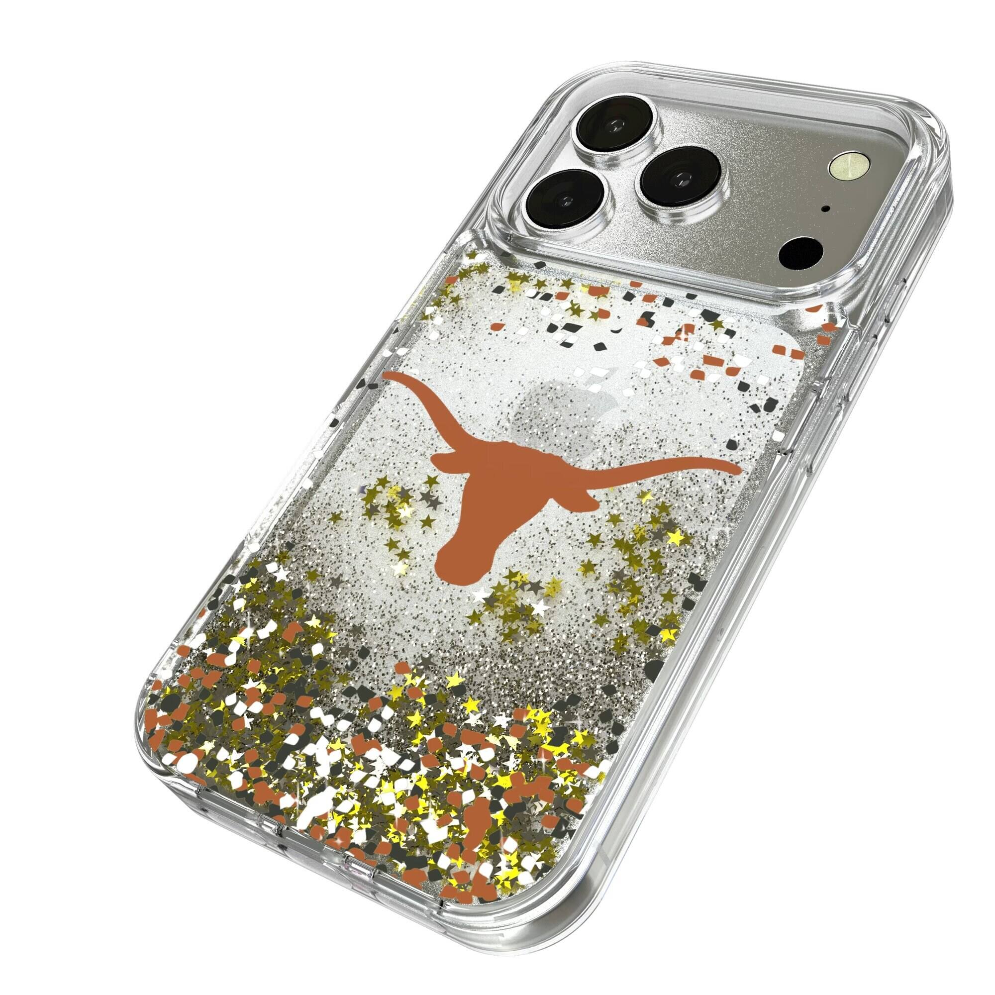 Alt View 1. Keyscaper - Texas Longhorns iPhone Glitter Confetti Design Case - 15 Pro - Multicolor.