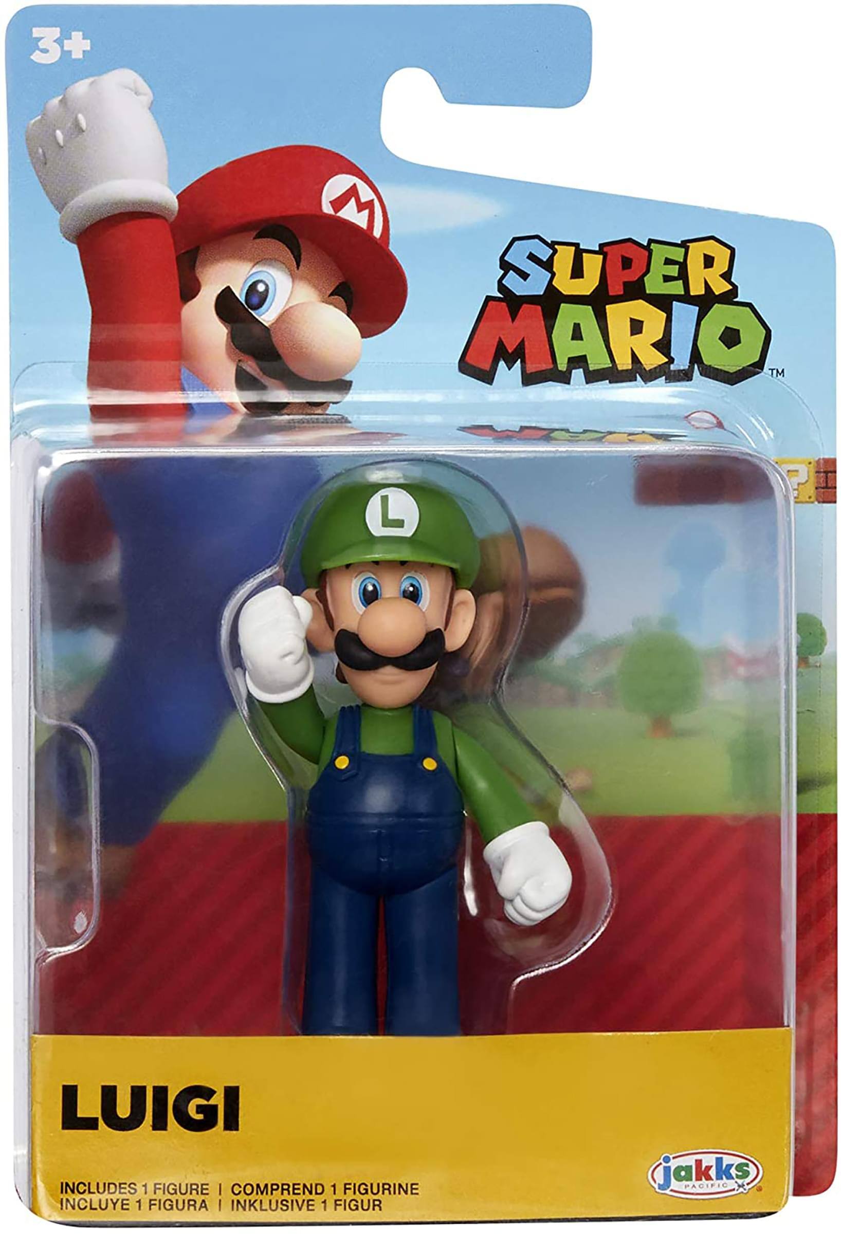 3+  
SUPER MARIO™  
LUIGI  

INCLUDES 1 FIGURE | COMPREN 1 FIGURINE | INCLUYE 1 FIGURA | INKLUSIVE 1 FIGUR  

jakks PACIFIC