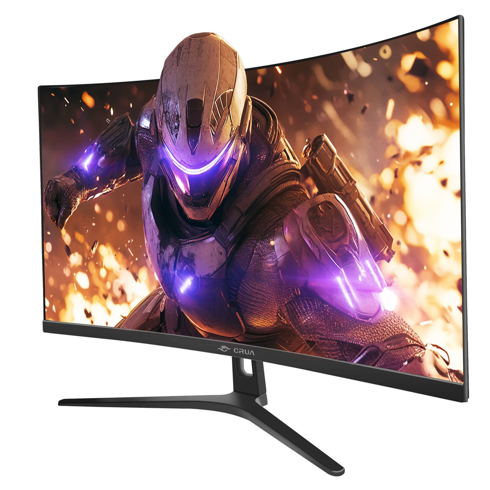 Alt View 2. CRUA - 27 inch FHD 100Hz Curved Monitor for Office&Gaming, 1080P 1800R 100% sRGB Computer Monitor,Frameless Design, Blue Light.