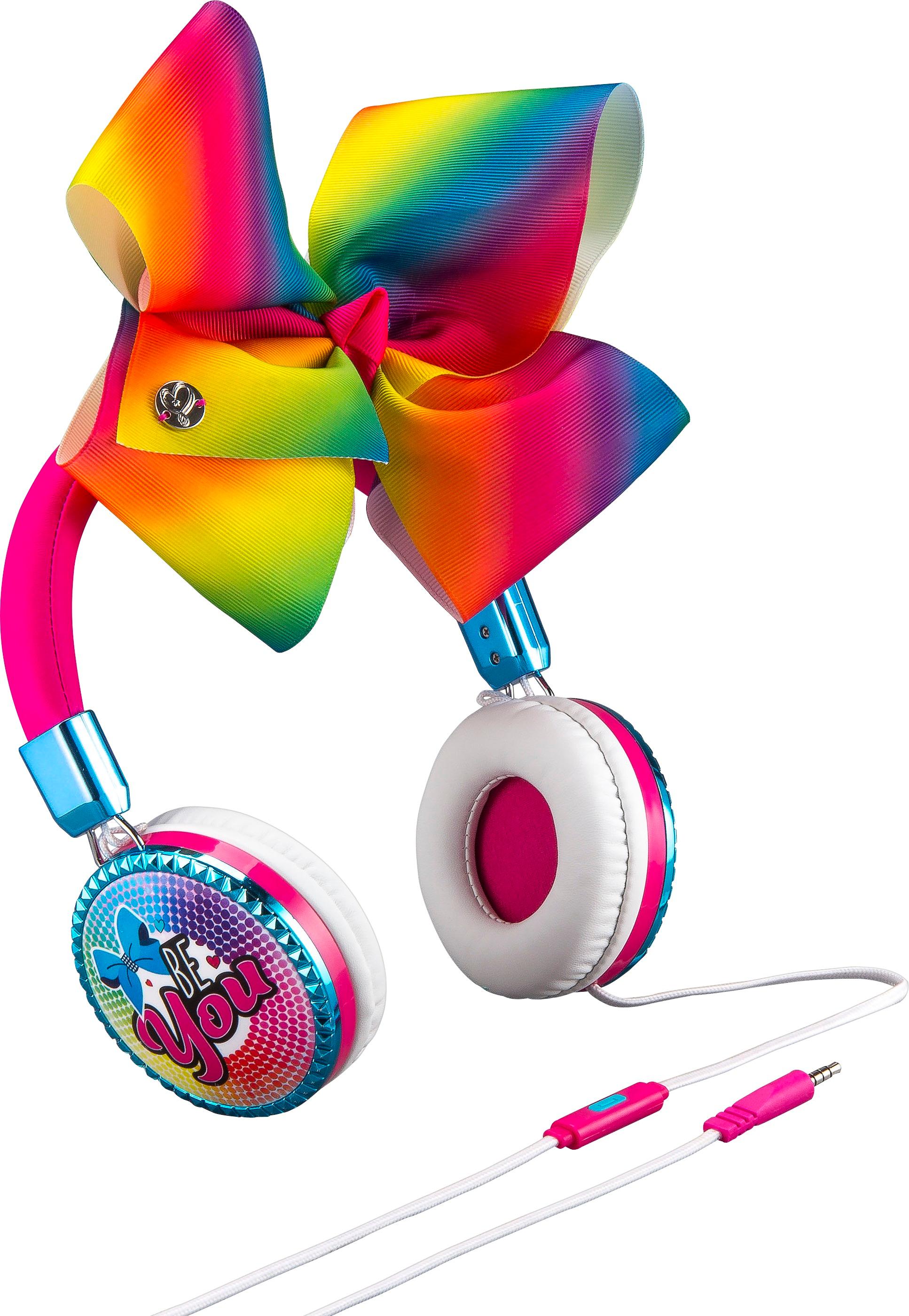 Angle View: eKids - JoJo Siwa Wired On-Ear Headphones - White/Blue/Yellow/Green/Pink