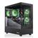 I have a desktop computer with a black case and green fans. The case is made by MSI, and it has a transparent side panel, allowing a clear view of the internal components. The fans are green and are likely part of a liquid cooling system. The computer is equipped with a GeForce RTX 3070 graphics card, providing high-performance gaming capabilities.