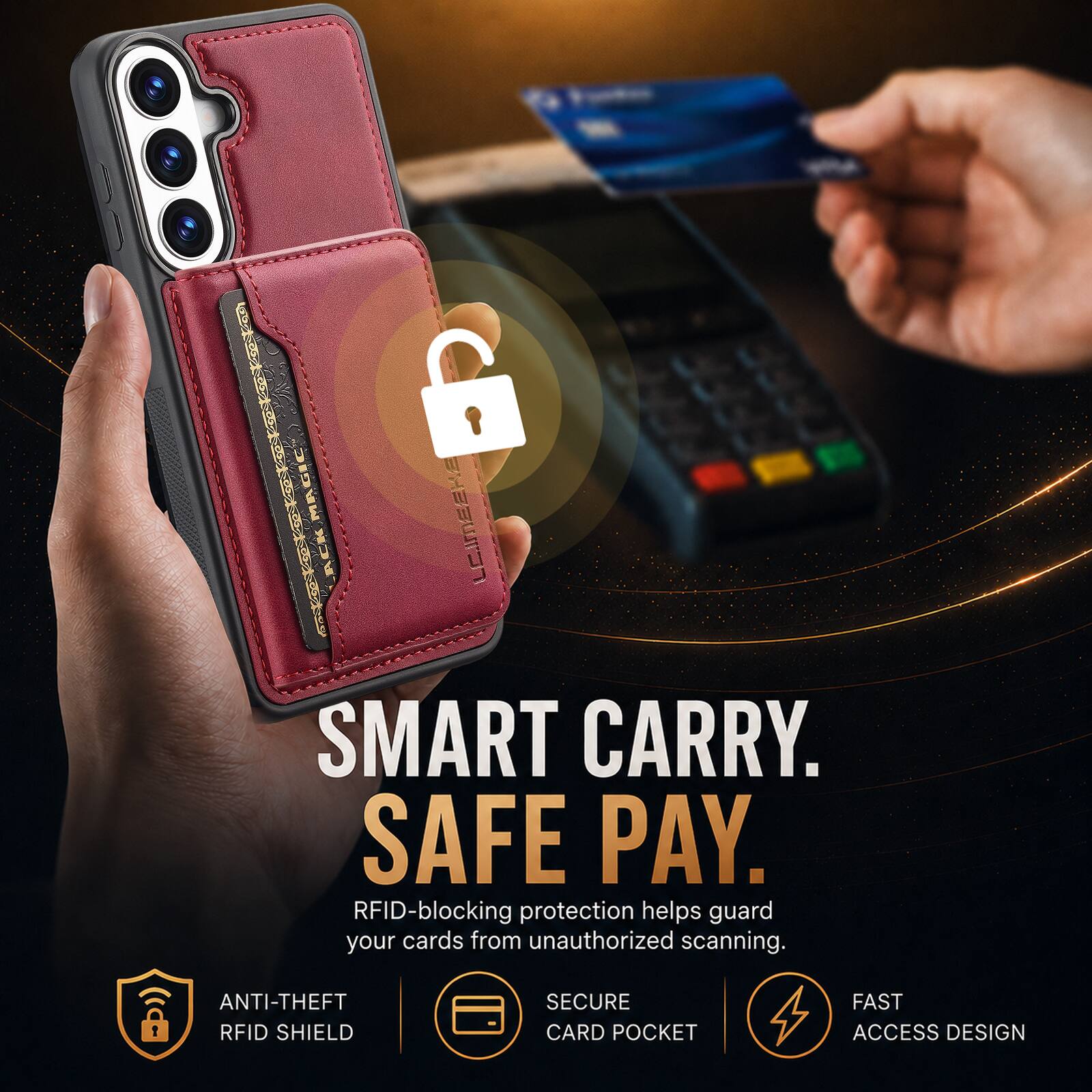 Dteck RFID Blocking Magnetic 2 in 1 Wallet Phone Case for Samsung ...