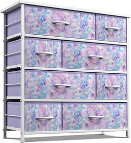 Sorbus - Dresser with 8 Drawers, Bedside Furniture & Night Stand End Table Dresser for Home - Purple Tie-Dye