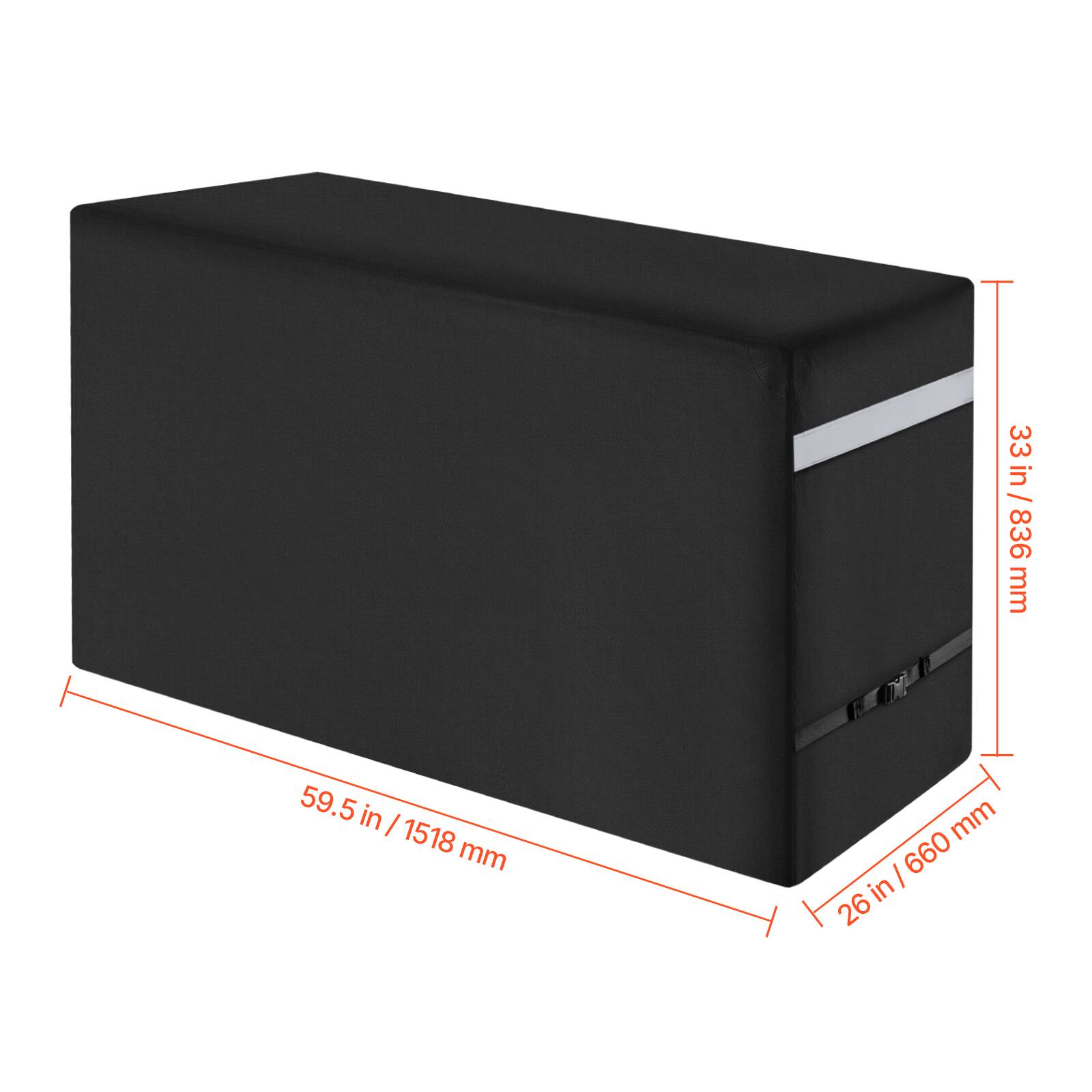 33 in / 836 mm  
59.5 in / 1518 mm  
26 in / 660 mm