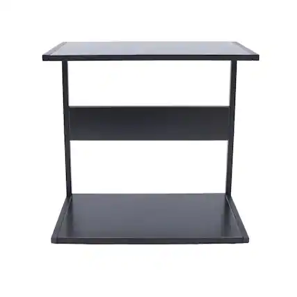 Front. Stock Preferred - 2-Tier Under Desk Computer Tower Stand with Rolling Wheels - Black.
