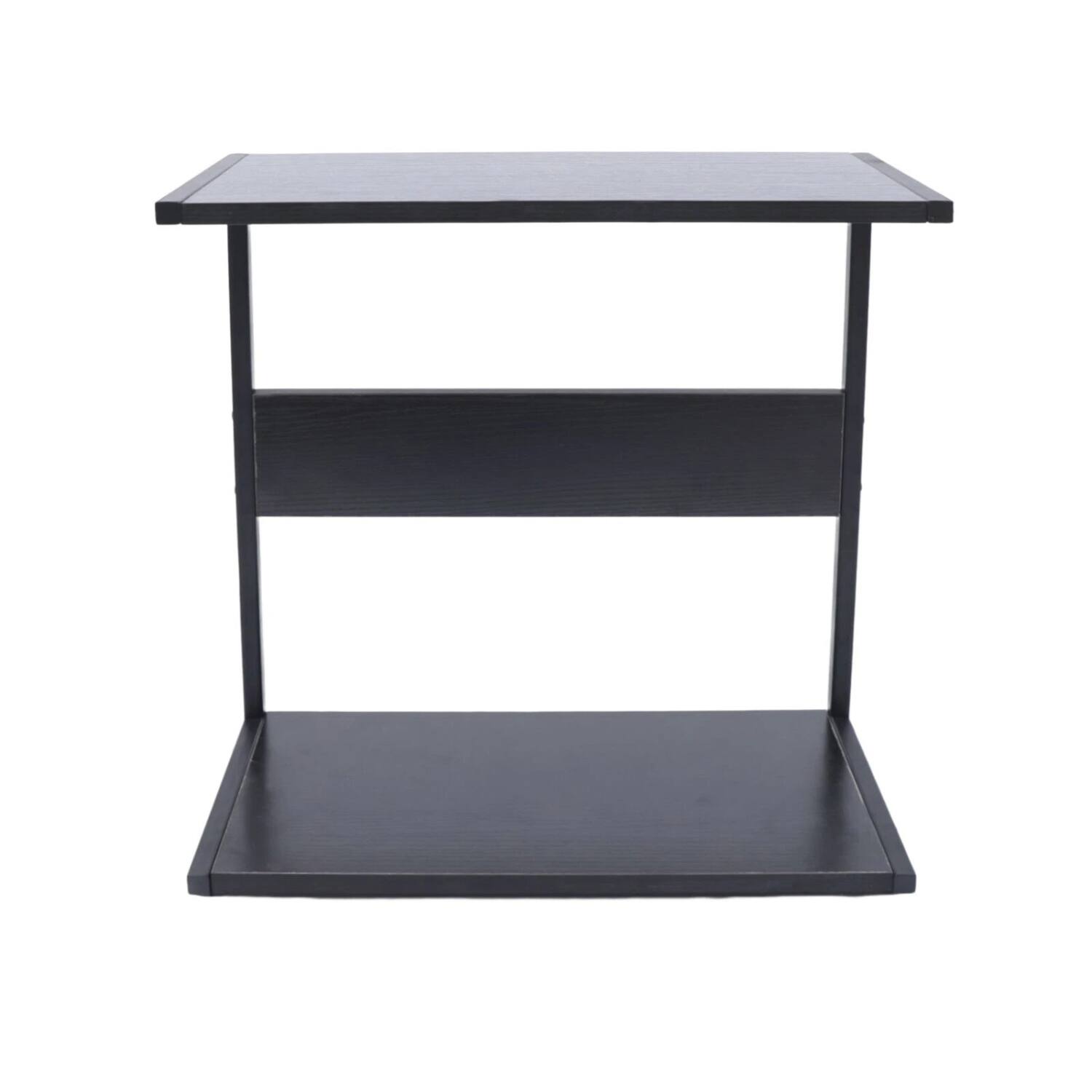 Stock Preferred - 2-Tier Under Desk Computer Tower Stand with Rolling Wheels - Black