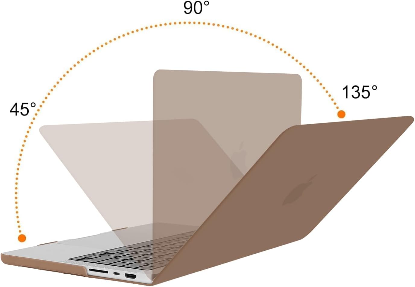 Back. mosiso - Case for MacBook Pro 14 inch Case M5 M4 M3 M2 M1 2026-2021 A3427 A3426 A3434 A3112 A3185 A3401 A2918 A2992 A2779 A2442 - Caramel Brown.