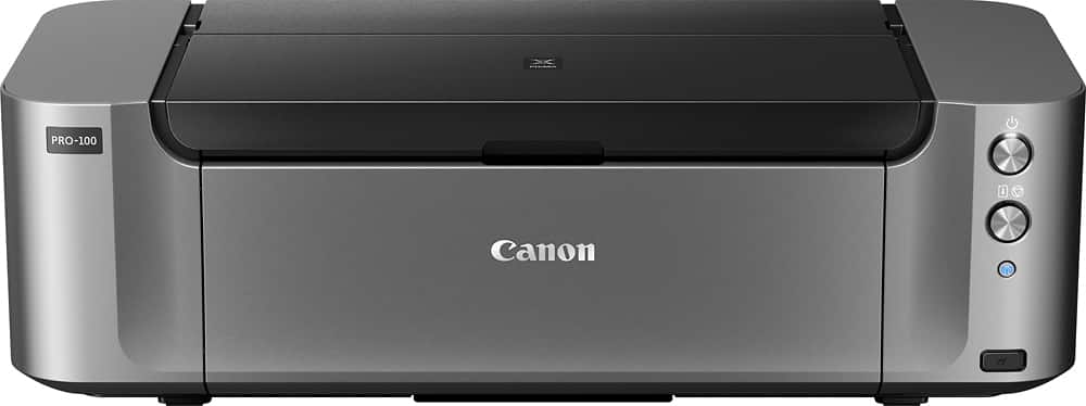 Front. Canon - PIXMA PRO-100 Wireless Inkjet Printer - Black.