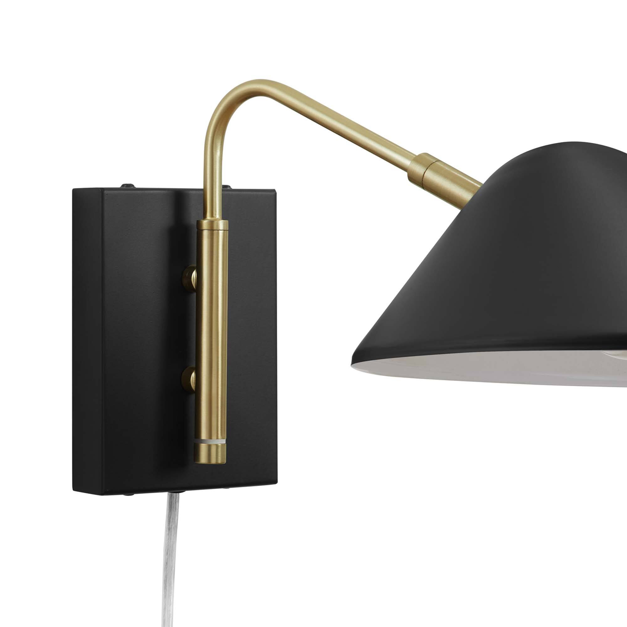 Alt View 4. Modway - Journey 7" Swing Arm Wall Sconce by Modway - Black.
