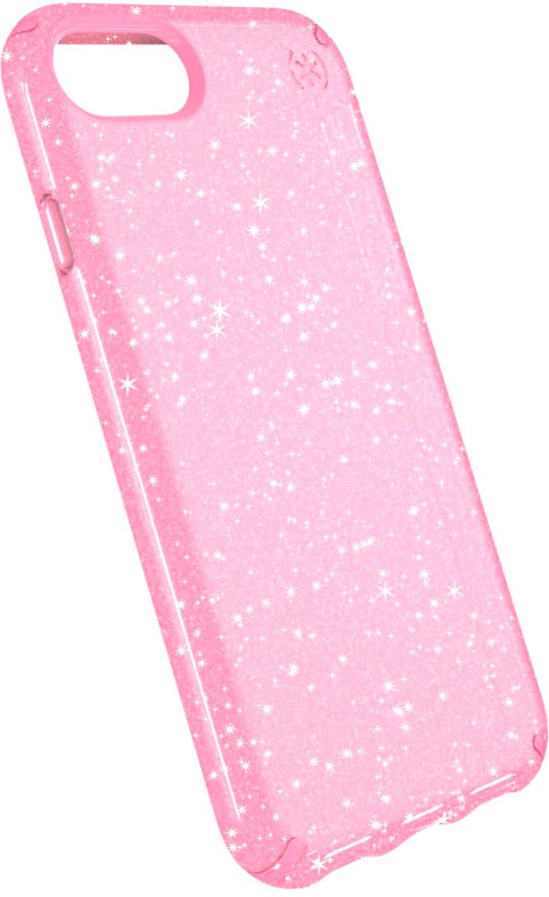 presidio clear + glitter case for apple iphone 6, 6s, 7 and 8 - clear/glitter/bella pink