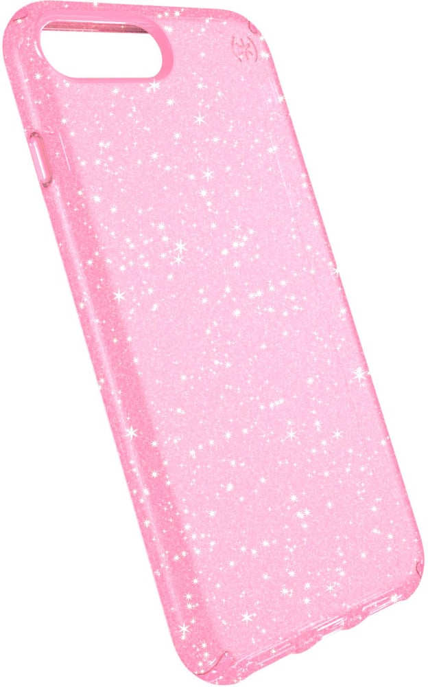 presidio clear + glitter case for apple iphone 6 plus, 6s plus, 7 plus and 8 plus - clear/glitter/bella pink