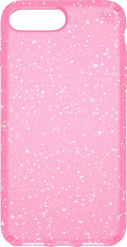 presidio clear + glitter case for apple iphone 6 plus, 6s plus, 7 plus and 8 plus - clear/glitter/bella pink
