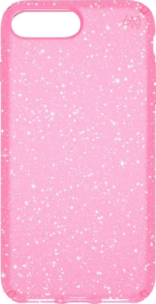 presidio clear + glitter case for apple iphone 6 plus, 6s plus, 7 plus and 8 plus - clear/glitter/bella pink